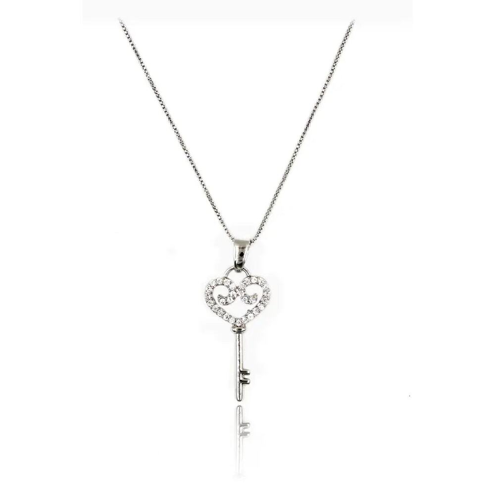 Mini Key Cubic Zirconia Crystal Necklace